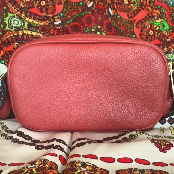 Brand New Michael Kors Genuine Leather Cinnamon Double Zippered Crossbody Purse - Picture 3 of 14